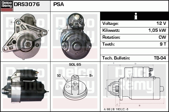 Démarreur Remanufactured REMY (Light Duty)