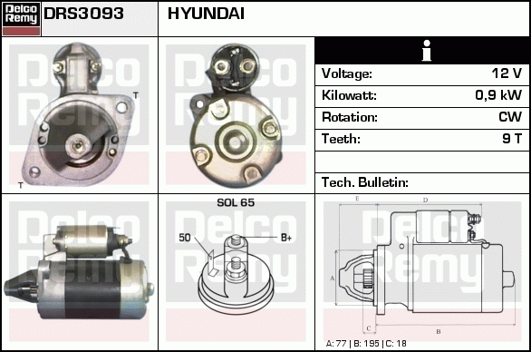 Démarreur Remanufactured REMY (Light Duty)