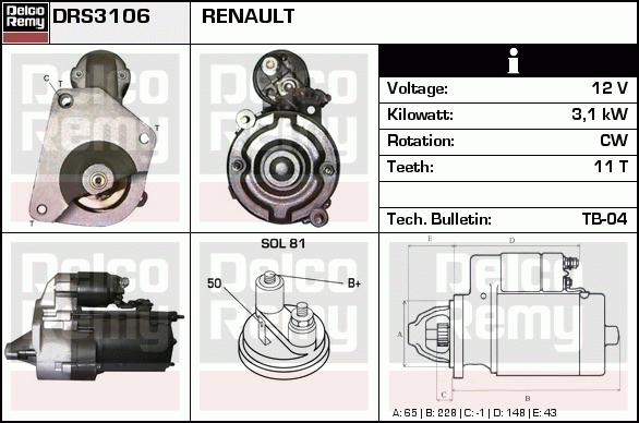 Démarreur Remanufactured REMY (Light Duty)