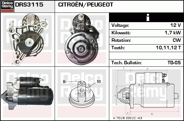 Démarreur Remanufactured REMY (Light Duty)