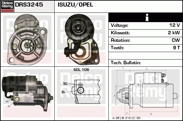 Démarreur Remanufactured REMY (Light Duty)