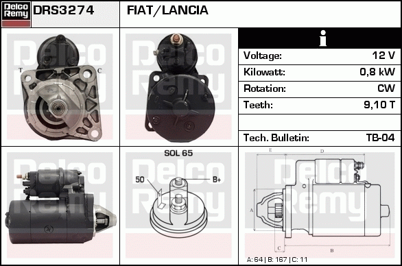 Démarreur Remanufactured REMY (Light Duty)