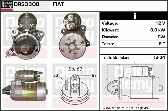 Démarreur Remanufactured REMY (Light Duty)