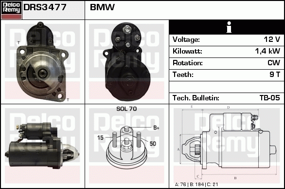 Démarreur Remanufactured REMY (Light Duty)