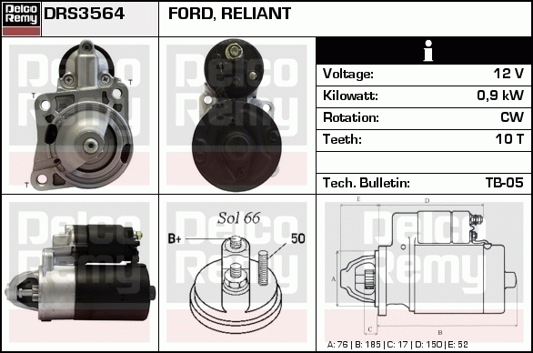 Démarreur Remanufactured REMY (Light Duty)