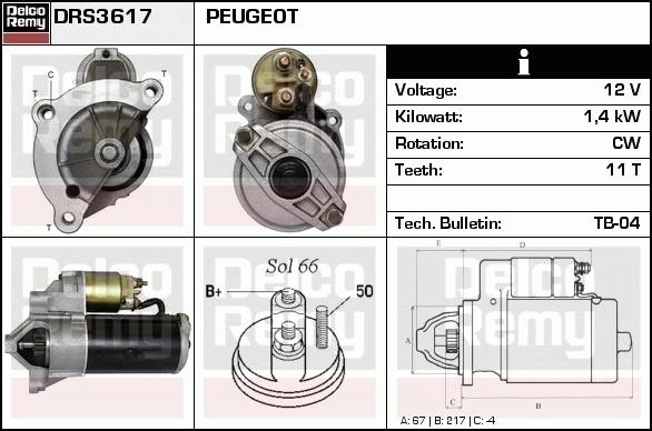 Démarreur Remanufactured REMY (Light Duty)