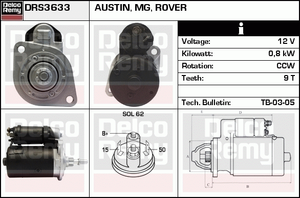 Démarreur Remanufactured REMY (Light Duty)