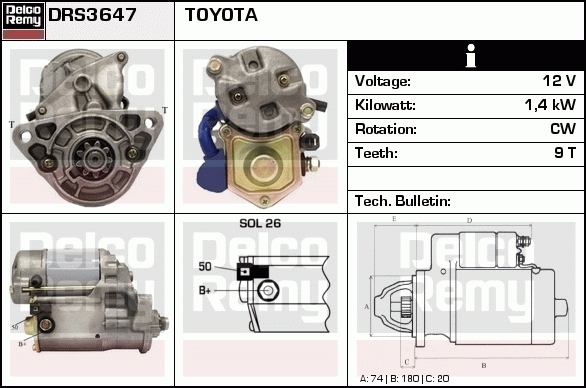 Démarreur Remanufactured REMY (Light Duty)