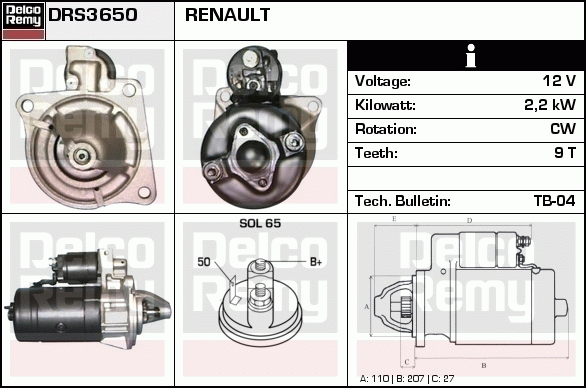 Démarreur Remanufactured REMY (Light Duty)