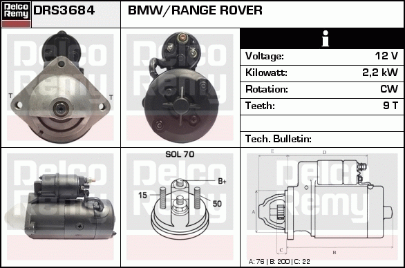 Démarreur Remanufactured REMY (Light Duty)
