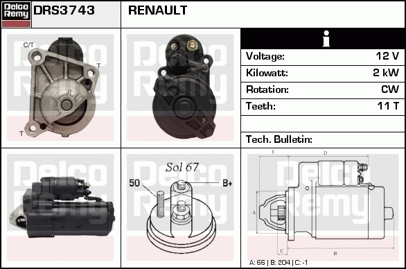 Démarreur Remanufactured REMY (Light Duty)