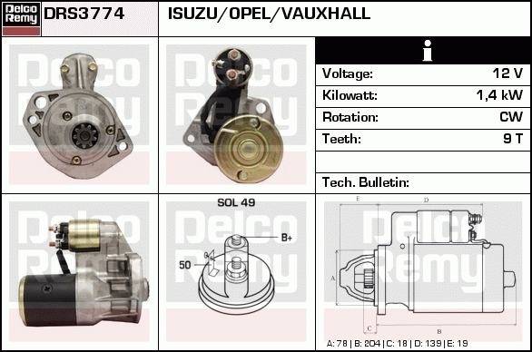 Démarreur Remanufactured REMY (Light Duty)