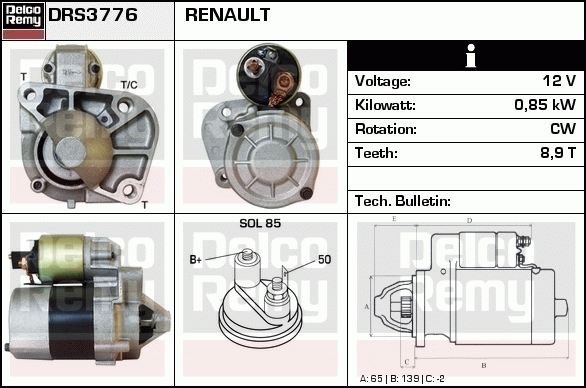 Démarreur Remanufactured REMY (Light Duty)