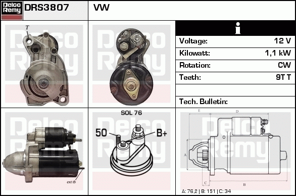 Démarreur Remanufactured REMY (Light Duty)