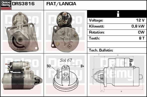 Démarreur Remanufactured REMY (Light Duty)