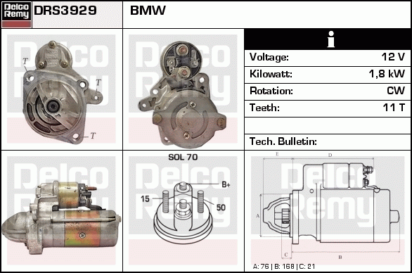 Démarreur Remanufactured REMY (Light Duty)
