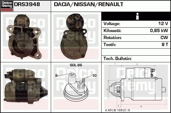 Démarreur Remanufactured REMY (Light Duty)