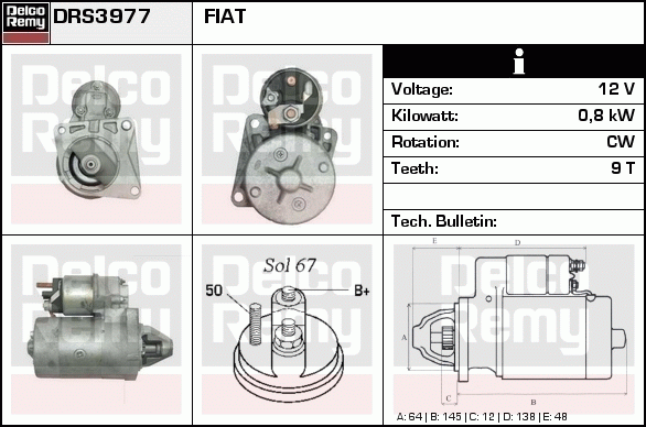 Démarreur Remanufactured REMY (Light Duty)