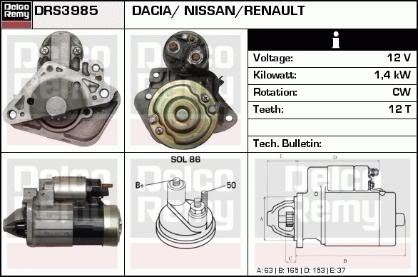 Démarreur Remanufactured REMY (Light Duty)