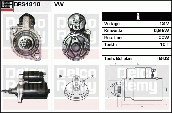 Démarreur Remanufactured REMY (Light Duty)