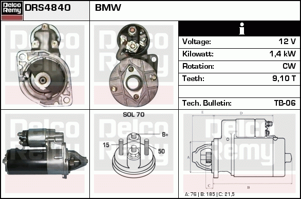 Démarreur Remanufactured REMY (Light Duty)