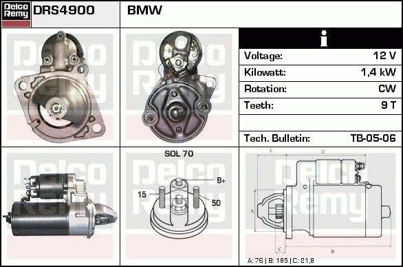 Démarreur Remanufactured REMY (Light Duty)