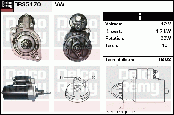 Démarreur Remanufactured REMY (Light Duty)