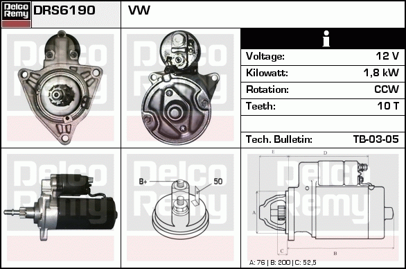 Démarreur Remanufactured REMY (Light Duty)