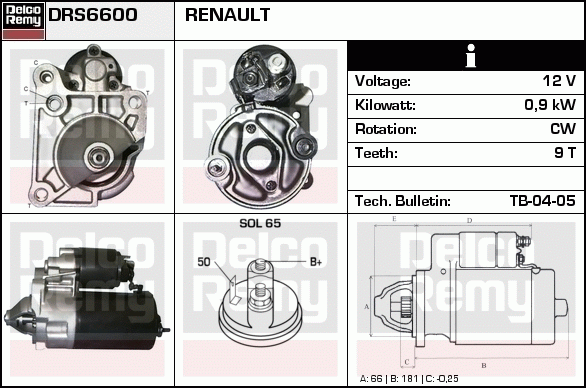 Démarreur Remanufactured REMY (Light Duty)