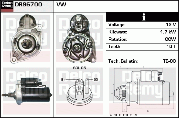 Démarreur Remanufactured REMY (Light Duty)