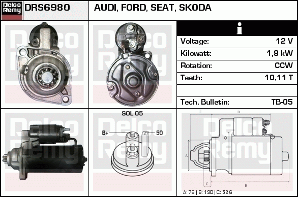 Démarreur Remanufactured REMY (Light Duty)