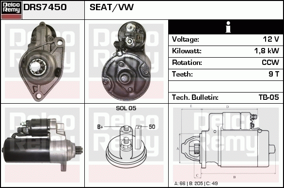 Démarreur Remanufactured REMY (Light Duty)