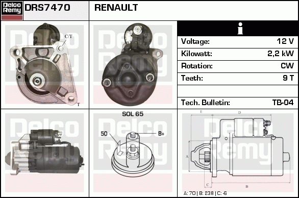 Démarreur Remanufactured REMY (Light Duty)