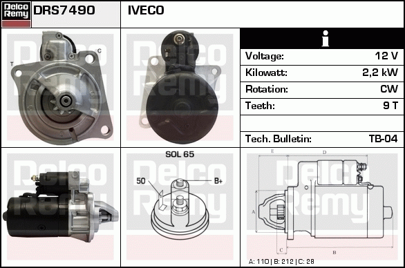 Démarreur Remanufactured REMY (Light Duty)