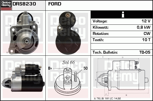 Démarreur Remanufactured REMY (Light Duty)