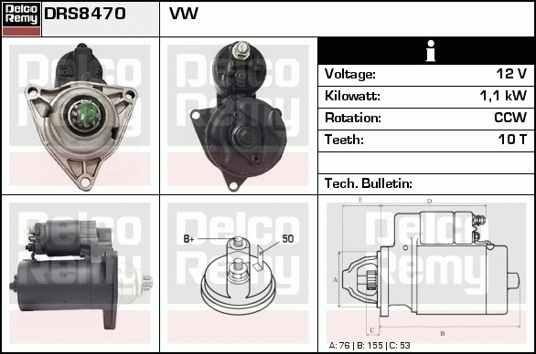 Démarreur Remanufactured REMY (Light Duty)