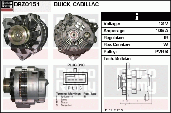 Alternateur Remanufactured REMY (Light Duty)