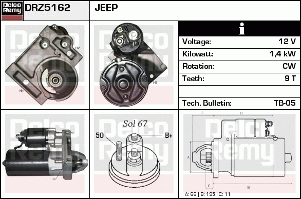 Démarreur Remanufactured REMY (Light Duty)