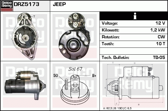 Démarreur Remanufactured REMY (Light Duty)