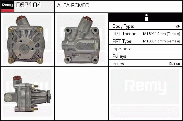 Pompe hydraulique, direction Remanufactured REMY (Multiline)