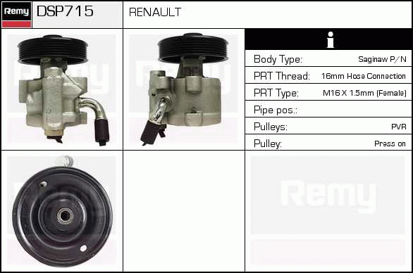 Pompe hydraulique, direction Remanufactured REMY (Multiline)