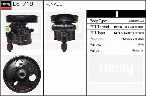 Pompe hydraulique, direction Remanufactured REMY (Multiline)