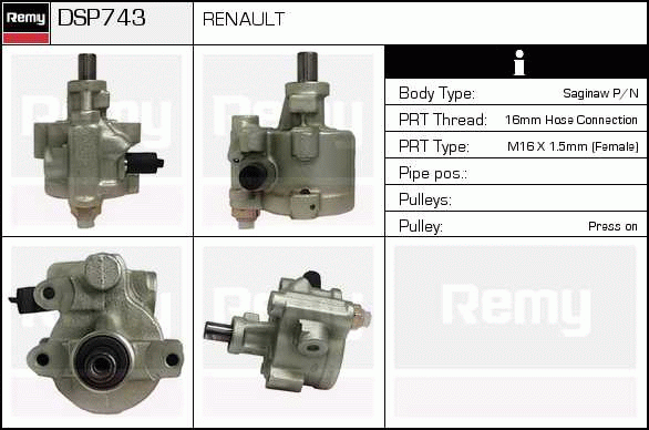 Pompe hydraulique, direction Remanufactured REMY (Multiline)