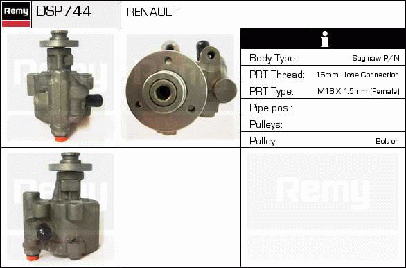 Pompe hydraulique, direction Remanufactured REMY (Multiline)