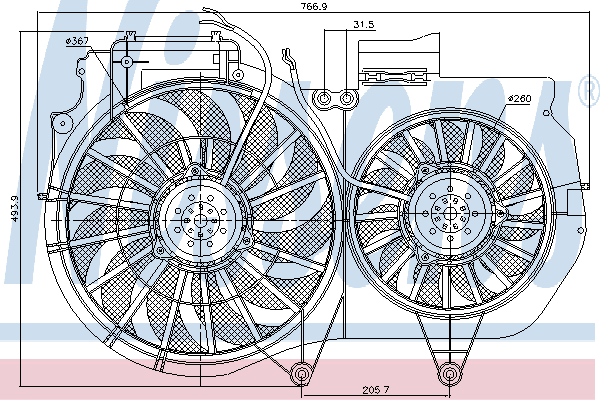 Ventilateur, refroidissement du moteur