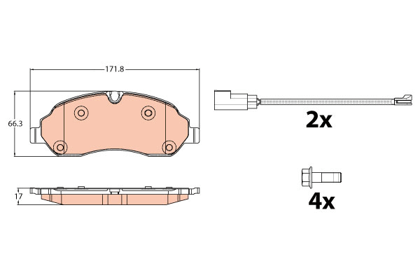 Kit de plaquettes de frein, frein à disque