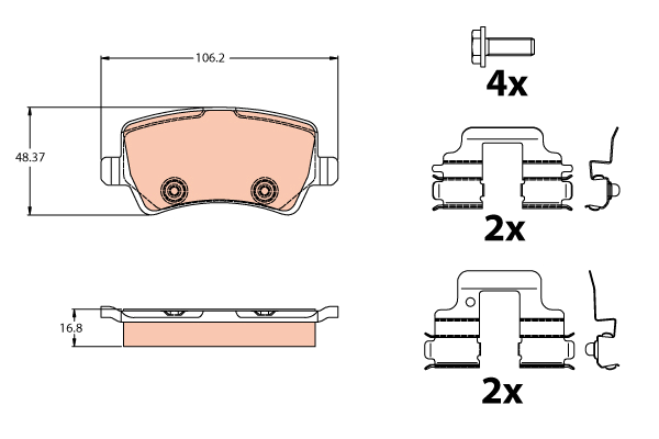 Kit de plaquettes de frein, frein à disque