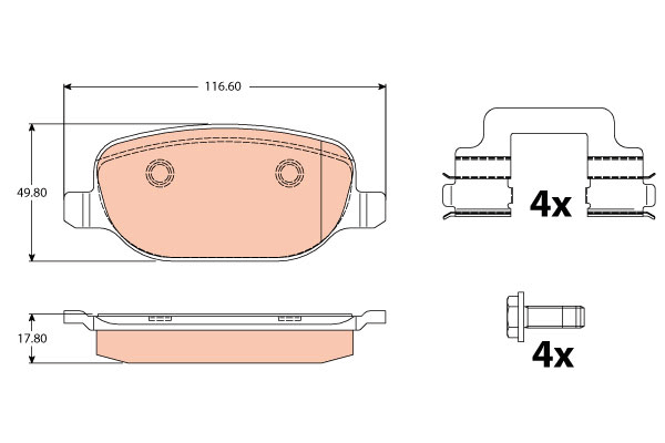 Kit de plaquettes de frein, frein à disque