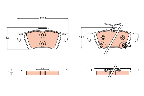 Kit de plaquettes de frein, frein à disque