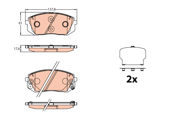 Kit de plaquettes de frein, frein à disque